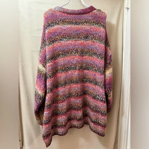 Beautiful Soul Chunky Knit Cardigan Oversized XXL 2XL Heavy Multicolor Boho - Picture 8 of 9